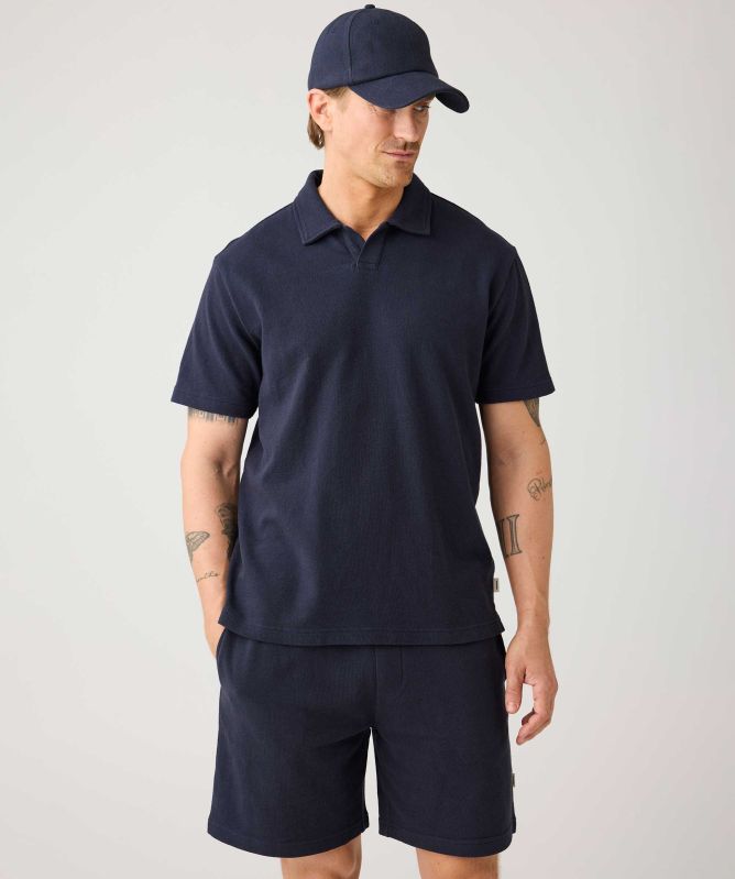 Knowledge Cotton Loose Bouclé Polo