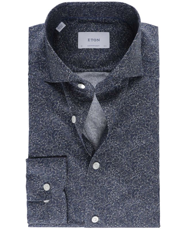 Eton Contemporary Fit Ornamental Print Shirt