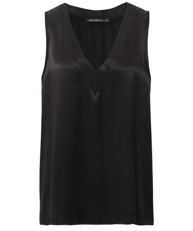Greek Archaic Kori V-Neck Satin Vest