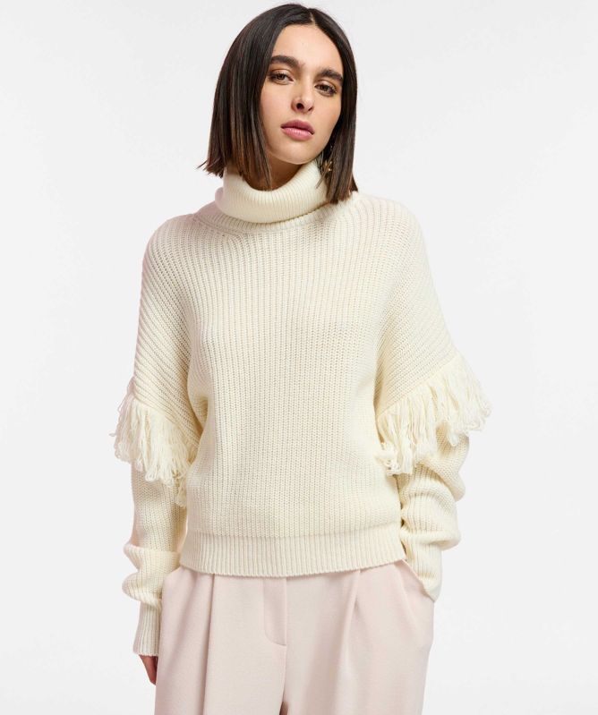 Essentiel Antwerp Ejoy Turtleneck Jumper With Fringes