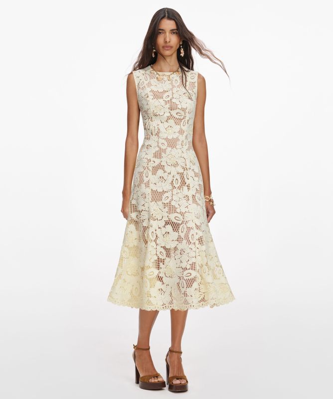 Self-Portrait Crochet Lace Midi Dress