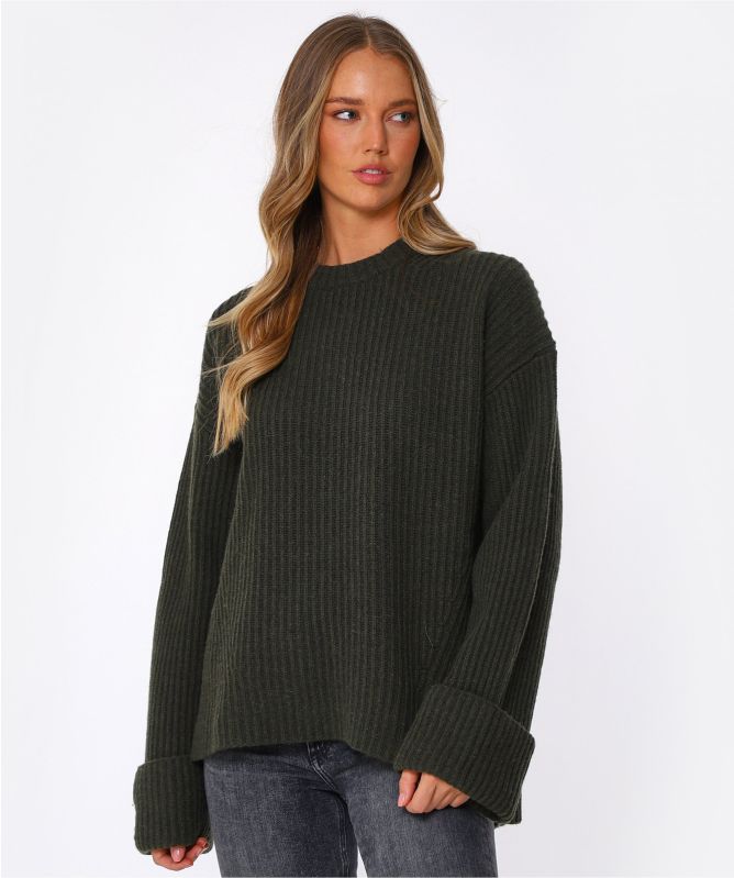 GANNI Recycled Ribbed Knit Sweater