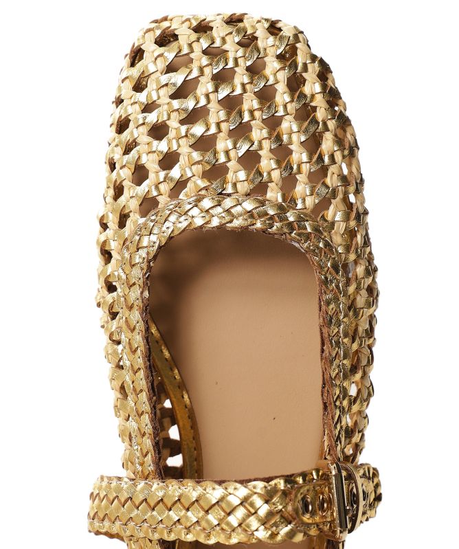 INUOVO Woven Raffia Ballet Shoes