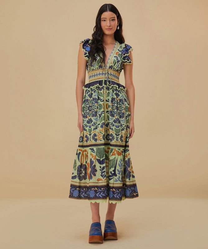 FARM Rio Ocean Tapestry Maxi Dress