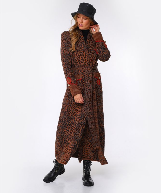 Hayley Menzies Jacquard Wool Smoking Robe