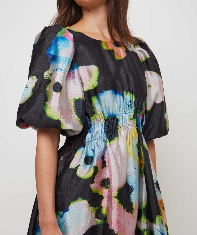 Stine Goya Elizabeth Tie-Dye Floral Night Midi Dress