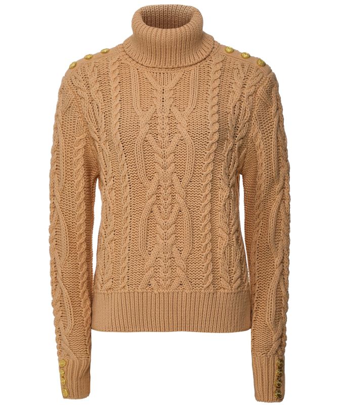 Holland Cooper Belgravia Cable Knit Roll Neck Jumper