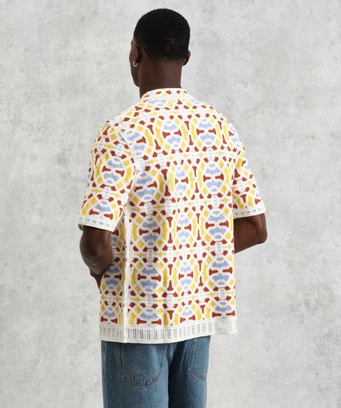Wax London Crochet Geo Tile Dorset Shirt