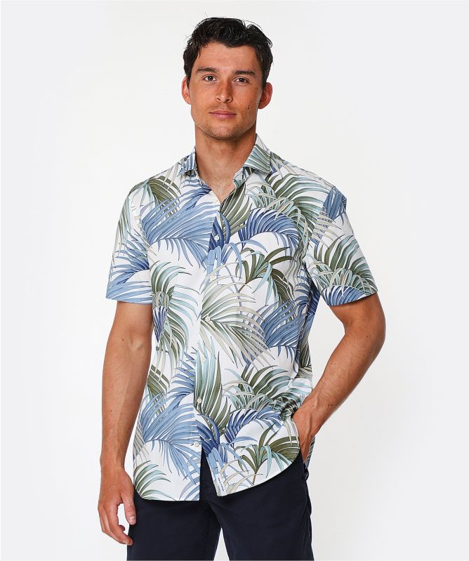 Baldessarini Short Sleeve Palm Print Keith 1/2 Shirt