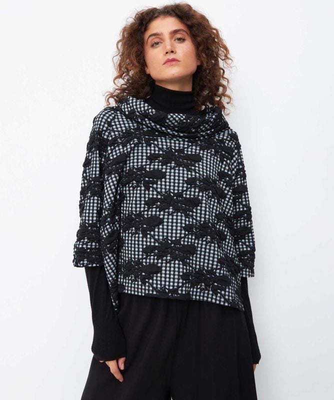 Thanny Gingham Appliqué Top