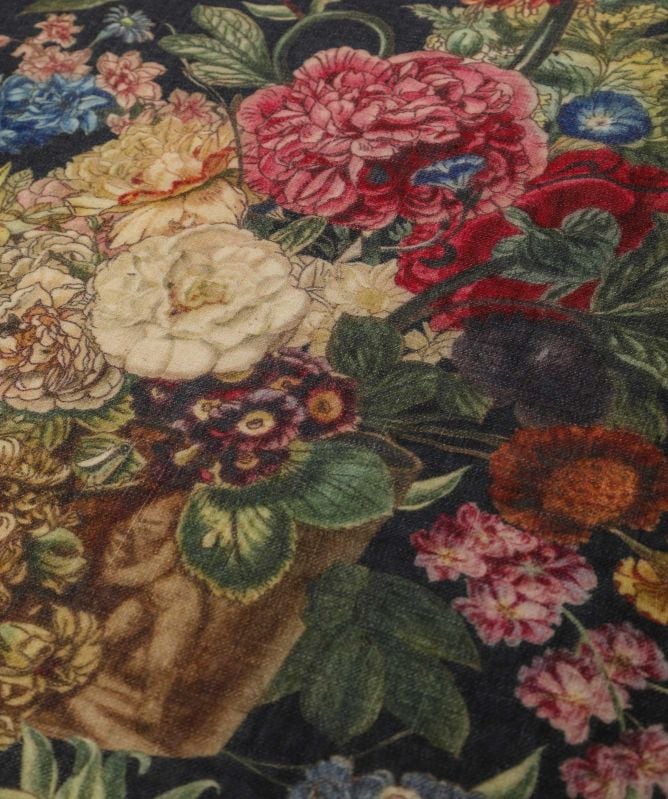 One Hundred Stars Primula Black Wool Scarf