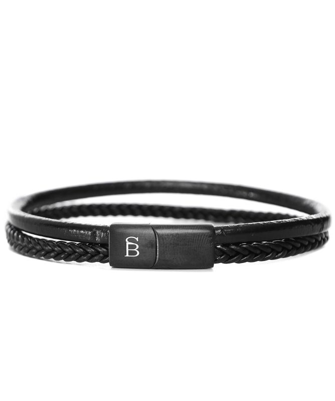 Steel and Barnett Black Edition Denby Leather Bracelet