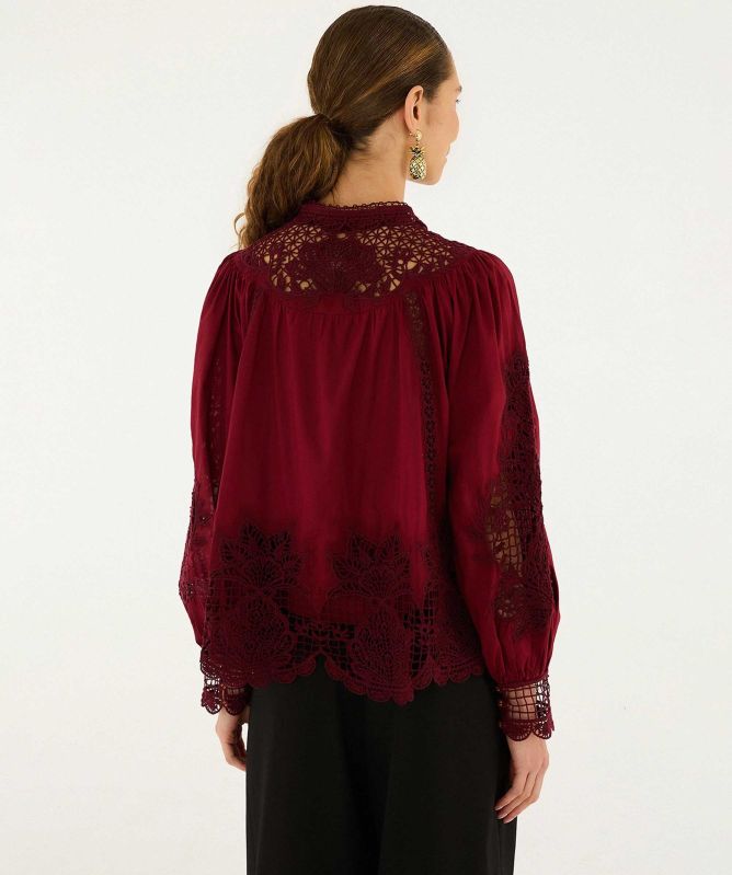 FARM Rio Garden Guipure Blouse