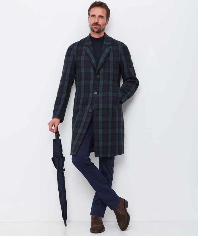 Paul Smith Wool Check Overcoat