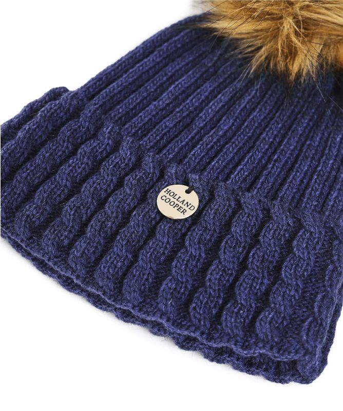 Holland Cooper Cable Knit Bobble Hat
