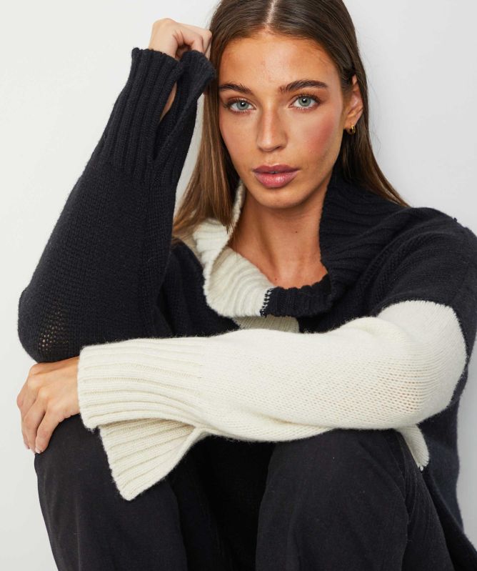Eddy and Ivy Bicolour Merino Cashmere Jumper