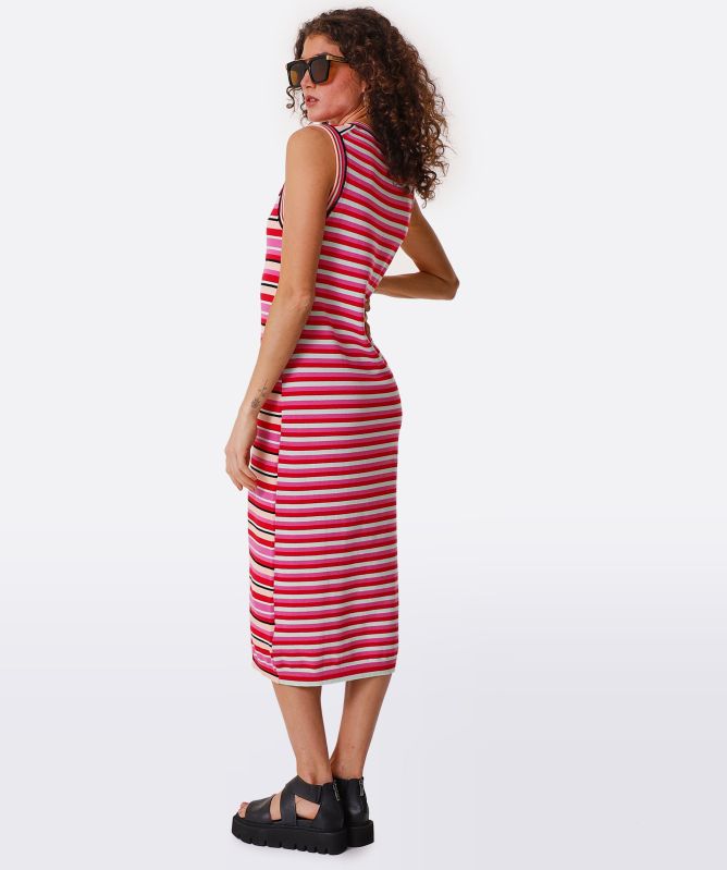 Paul Smith Pink Patchwork Stripe Knitted Tube Dress | Jules B