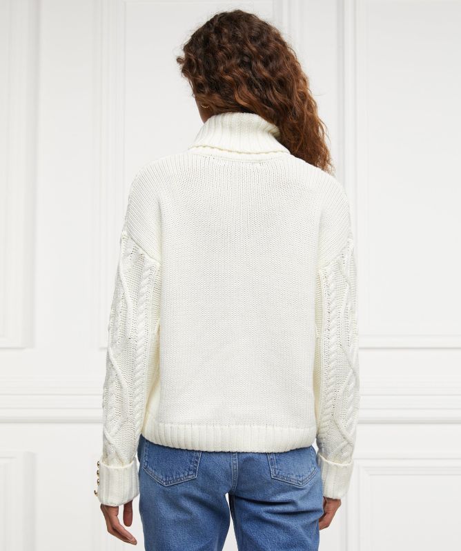 Holland Cooper Noveli Cable Knit Roll Neck Sweater