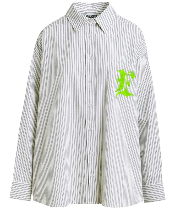 Essentiel Antwerp Ipatch Striped Embroidered Cotton Shirt