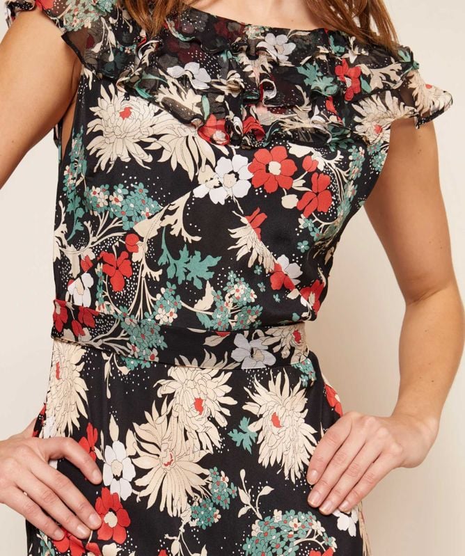 Rixo Rio Ruffled Silk Gown