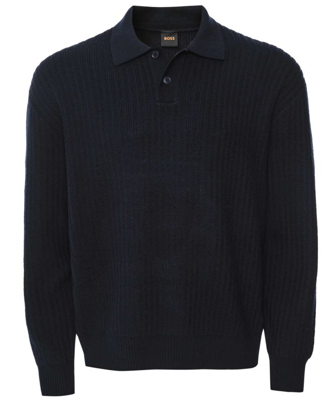 BOSS Long Sleeve Rib Kotorpolo Polo