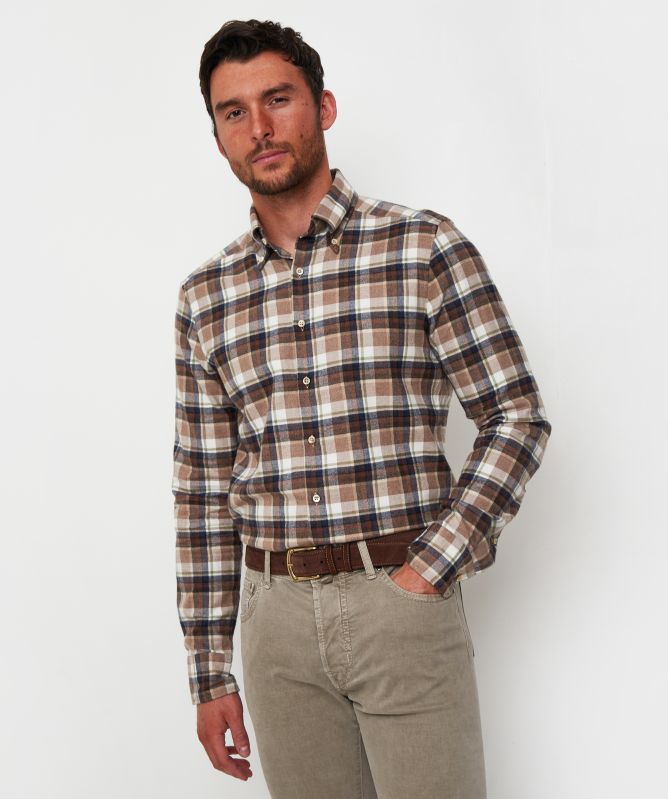 Stenstroms Slimline Flannel Check Shirt