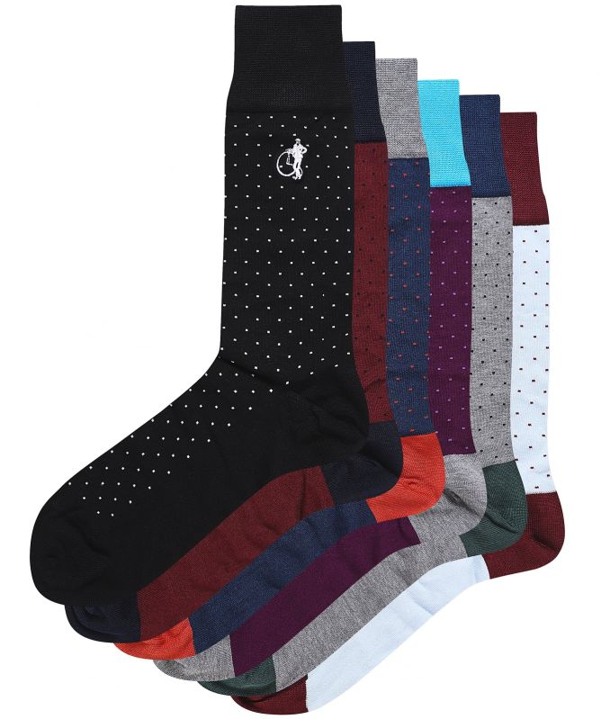 London Sock Co. A Spot of Style Socks 6 Pack