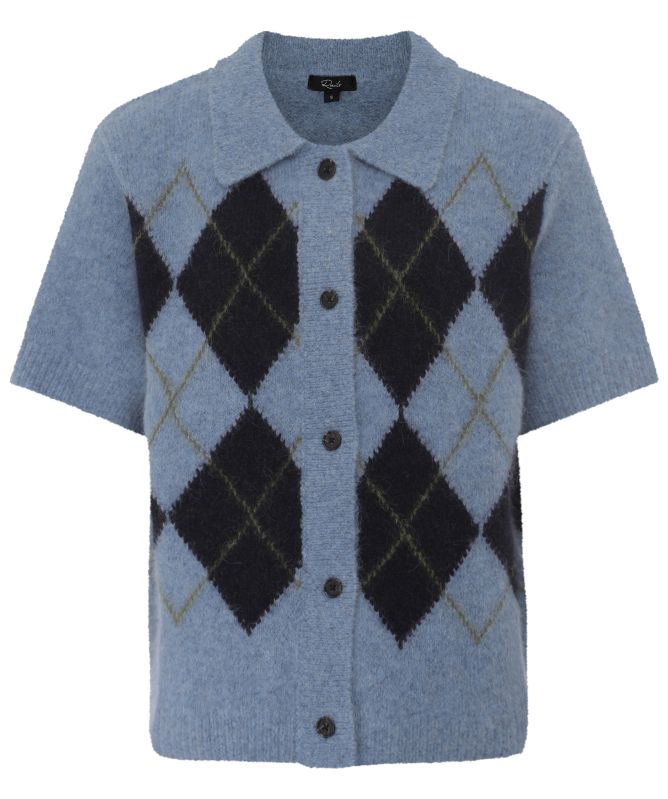 Rails Kelly Short-Sleeve Argyle Cardigan