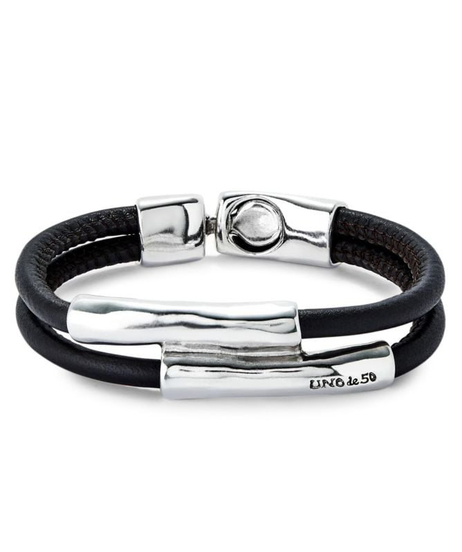 UNOde50 Two Strand Leather Clasp Bracelet