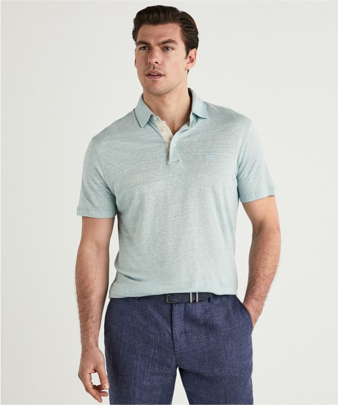 Hackett Slim Fit Linen Polo Shirt