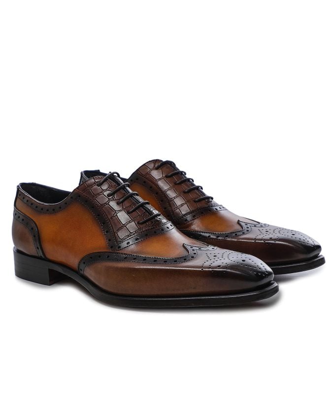 Jules B Leather Wing-Tip Oxford Brogues
