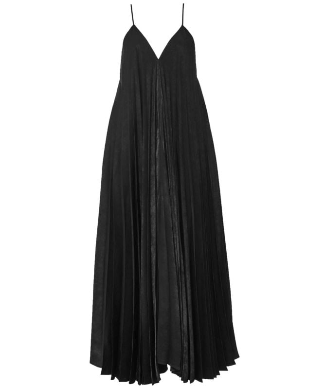 NU London Spaghetti Strap Pleated Long Dress