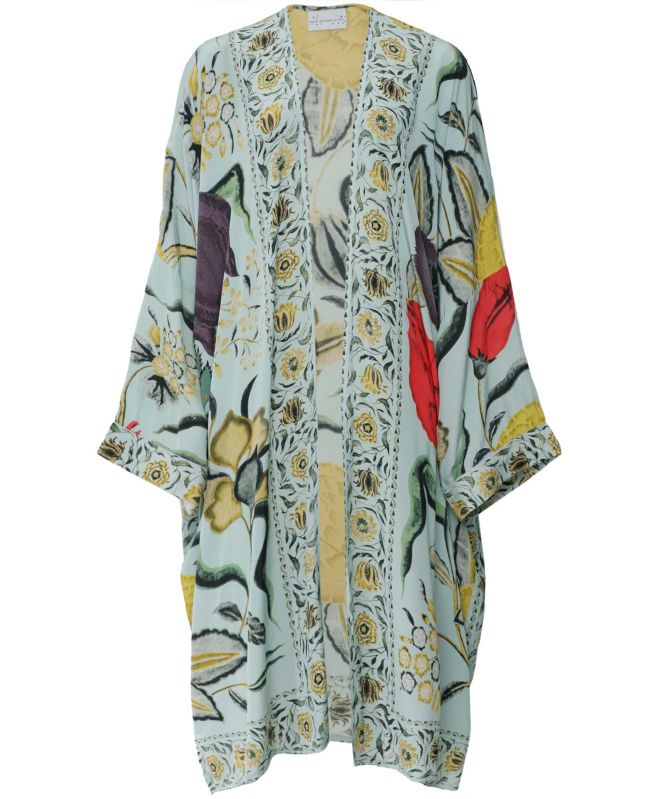 One Hundred Stars Joy Aqua Grande Kimono