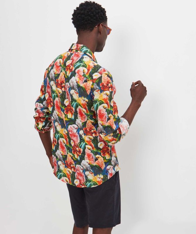 Stenstroms Slimline Linen Tropical Shirt