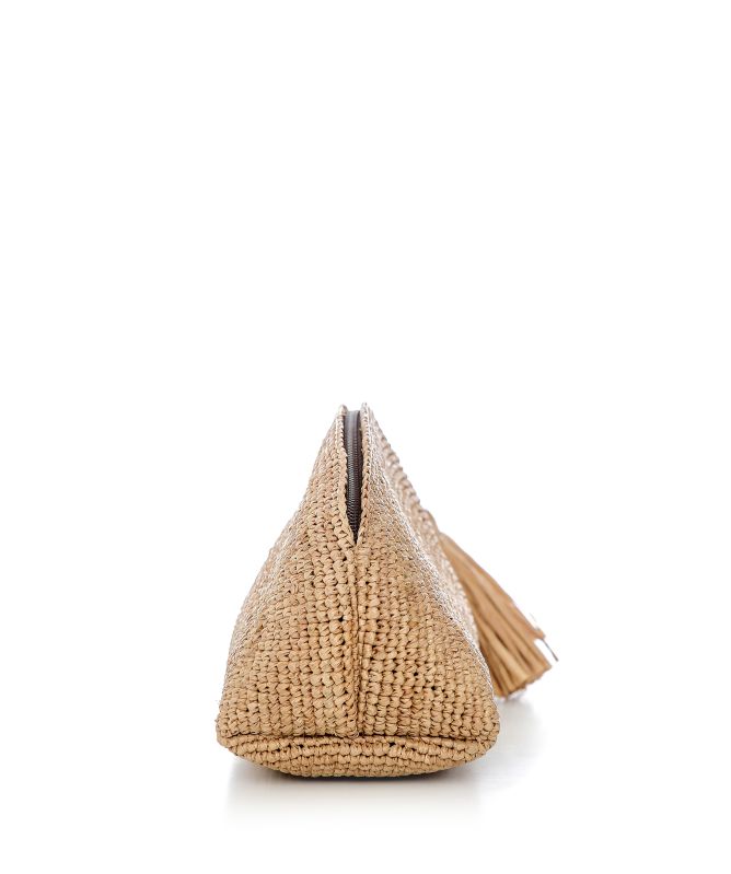 Rabarany Raffia Half Moon Bag
