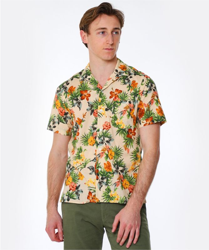 Hartford Slim Fit Palm Print Slam Shirt