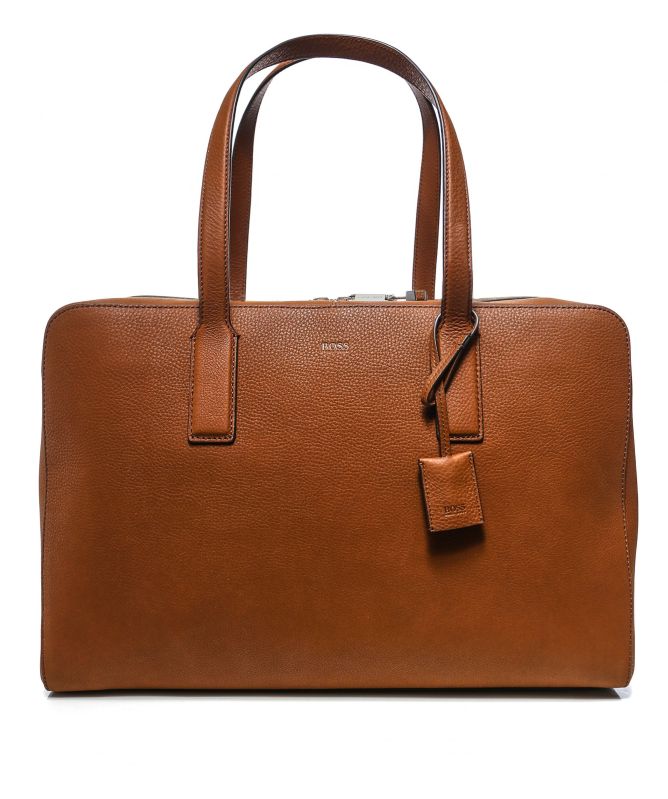 BOSS Grained Leather Crosstown C_Holdall