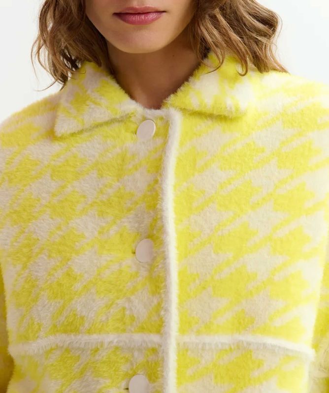 Essentiel Antwerp Joking Houndstooth Knit Cardigan