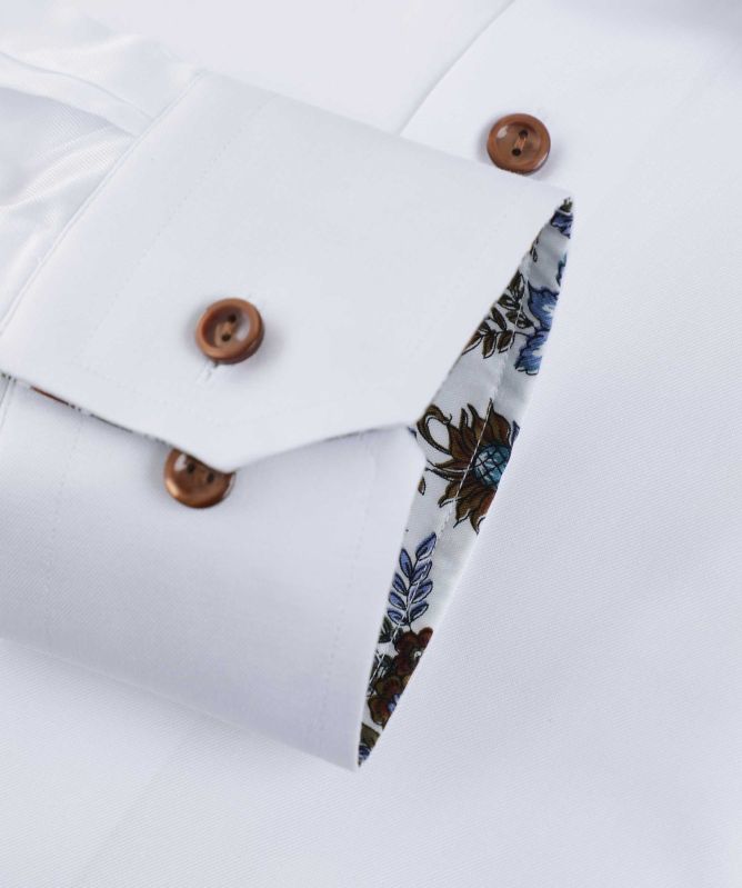 Eton Contemporary Fit Floral Trim Shirt