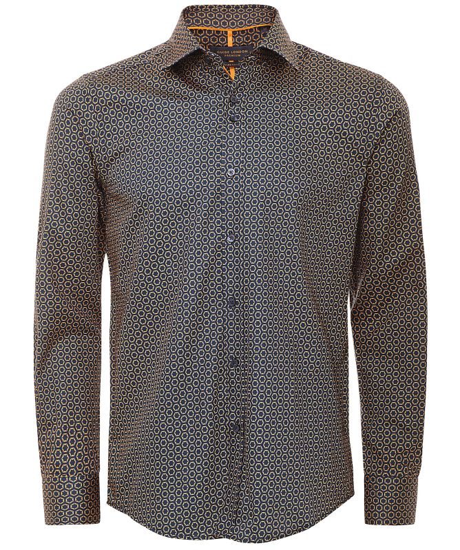 Guide London Slim Fit Geometric Shirt
