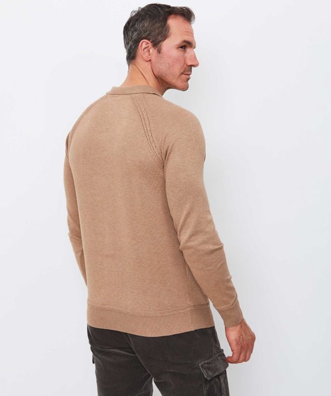 Seinse Long Sleeve Knitted Polo Shirt