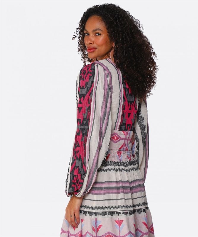 Pearl and Caviar Zakar Cropped Blouse