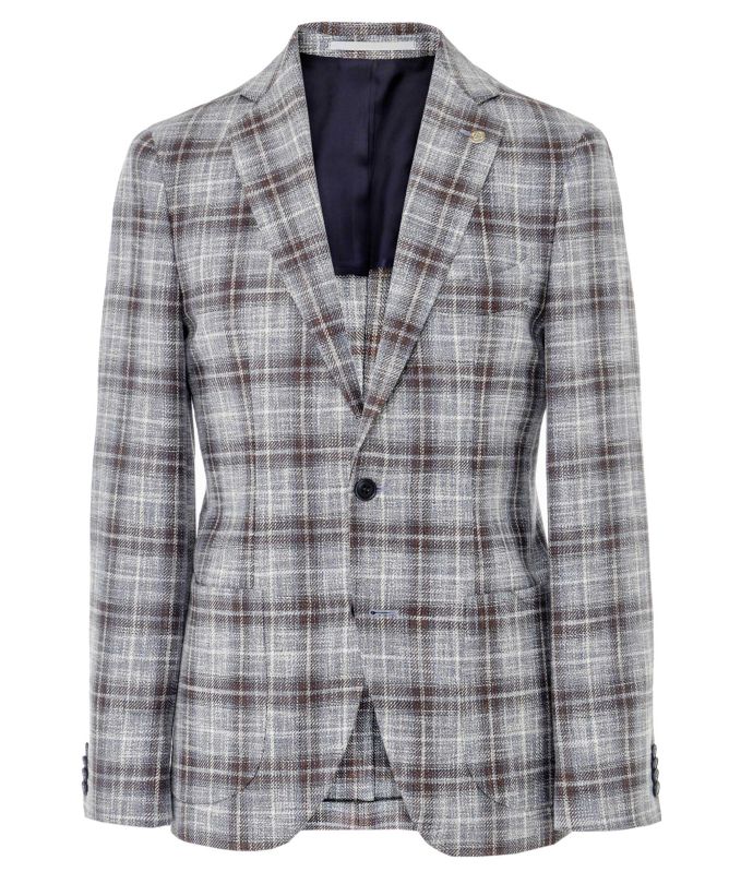 Cavaliere Linen Blend Loud Check Jacket