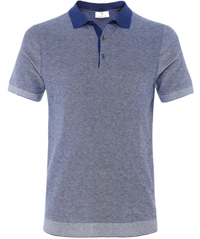 Thomas Maine Cotton Cashmere Textured Polo Shirt