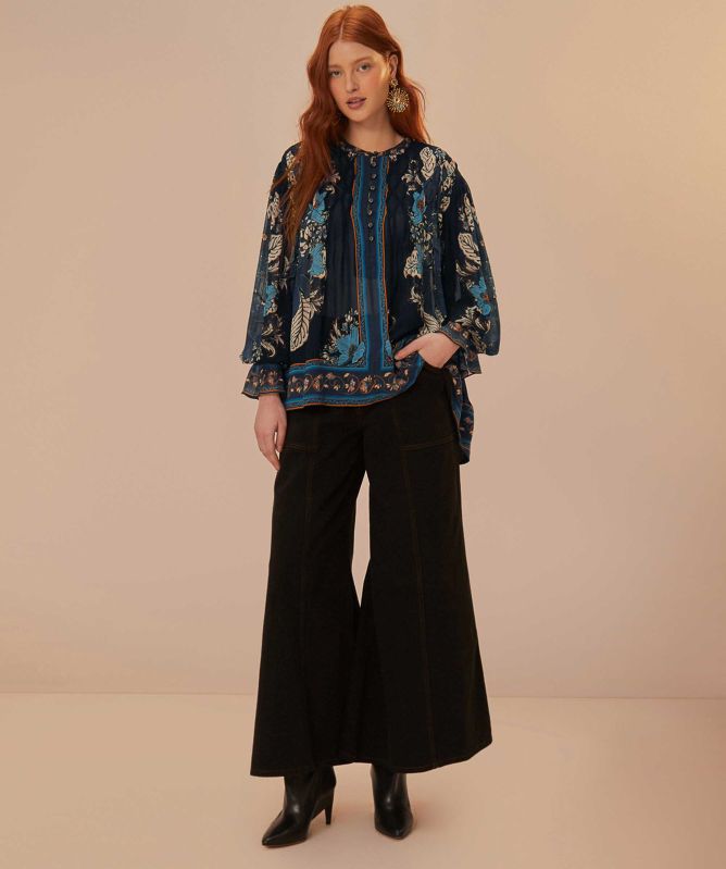 FARM Rio Blossom Tapestry Smocked Blouse