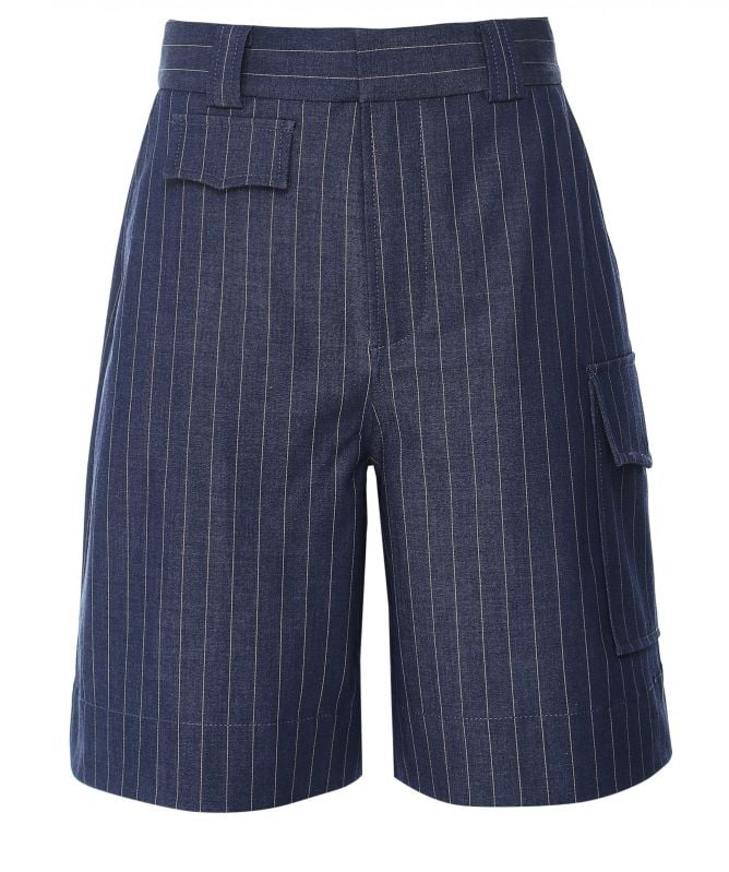 poppy LACE BERMUDA PANTS (STRIPE ） Lace Bermuda pants (stripe / gray) – POPPY