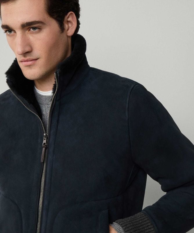 Hackett Shearling Bomber Jacket