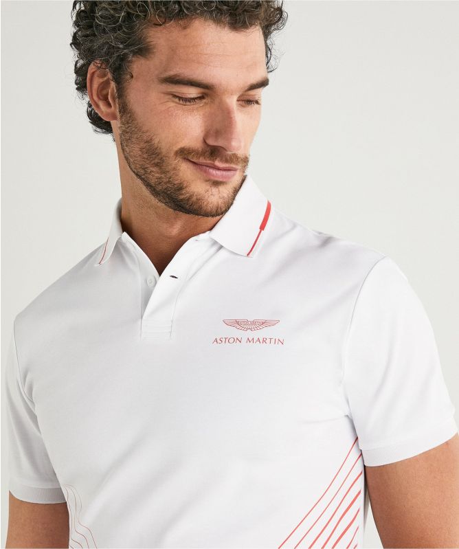 Hackett Interlock AMR Fading Lines Polo Shirt