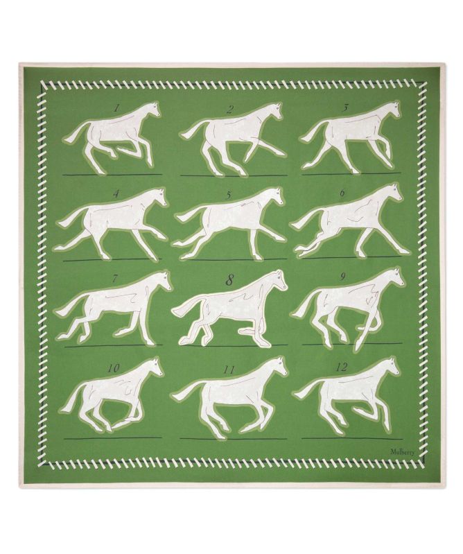 Mulberry Chalk Horse Square Scarf