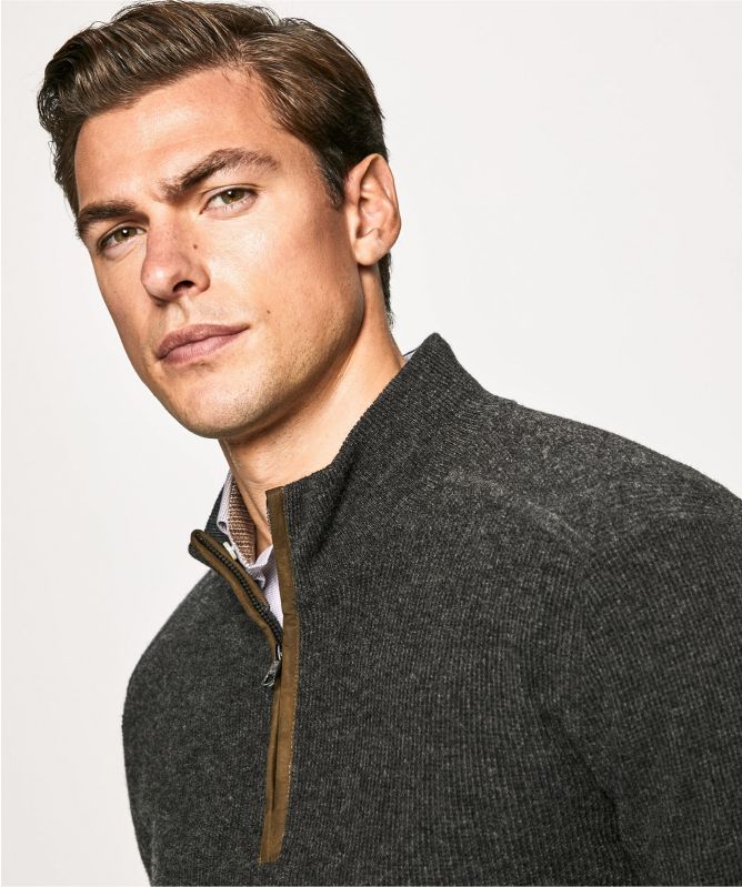 Hackett Merino Cashmere Half-Zip Sweater